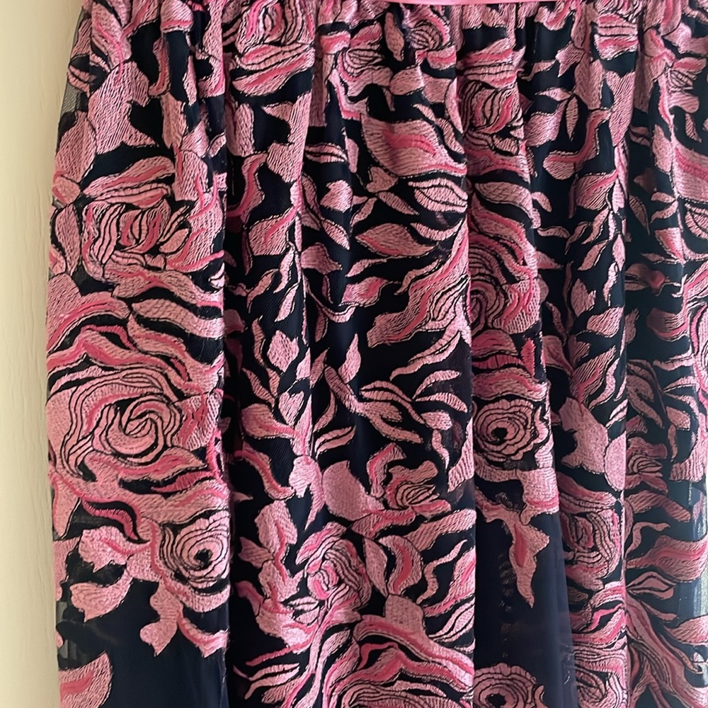 David Meister Strapless Flower Dress Size 6 - Picture 3 of 6